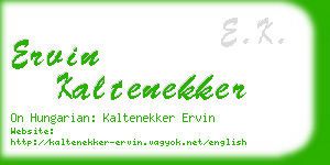 ervin kaltenekker business card